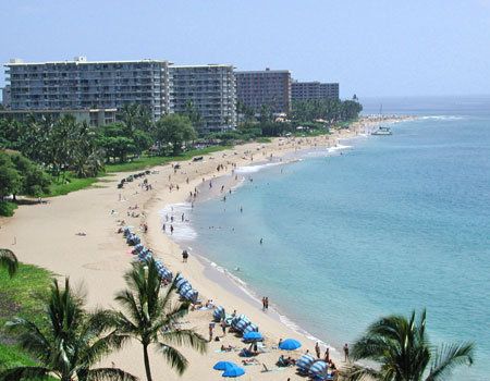 Surfing at Kaanapali Beach on Maui