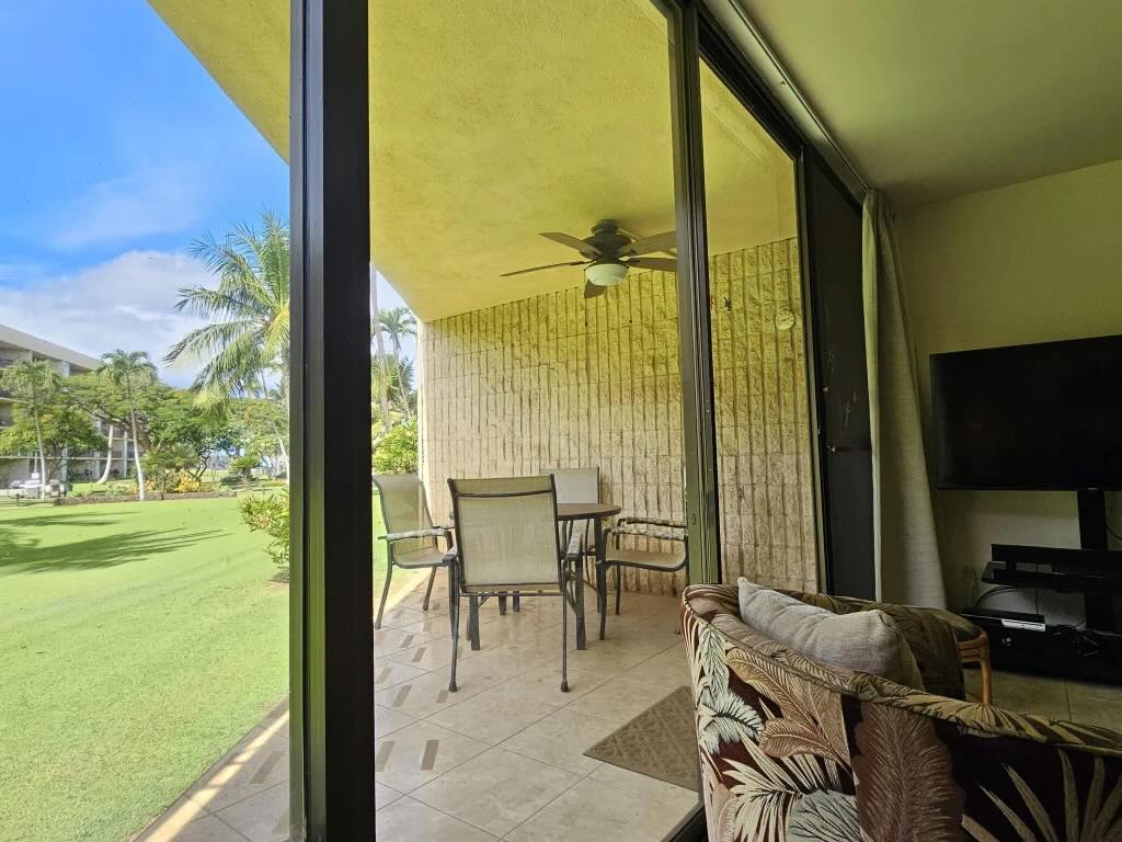 Updated bathroom inside the one-bedroom Maui Sunset A103 condo