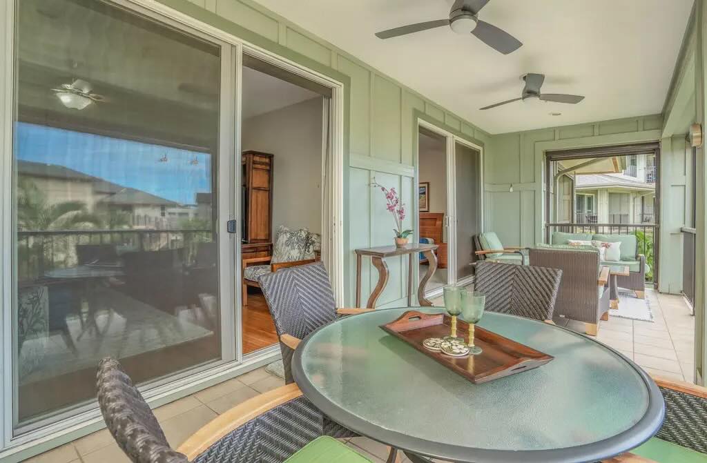 Granite countertop kitchen inside Ke Alii Ocean Villas K-202 condo