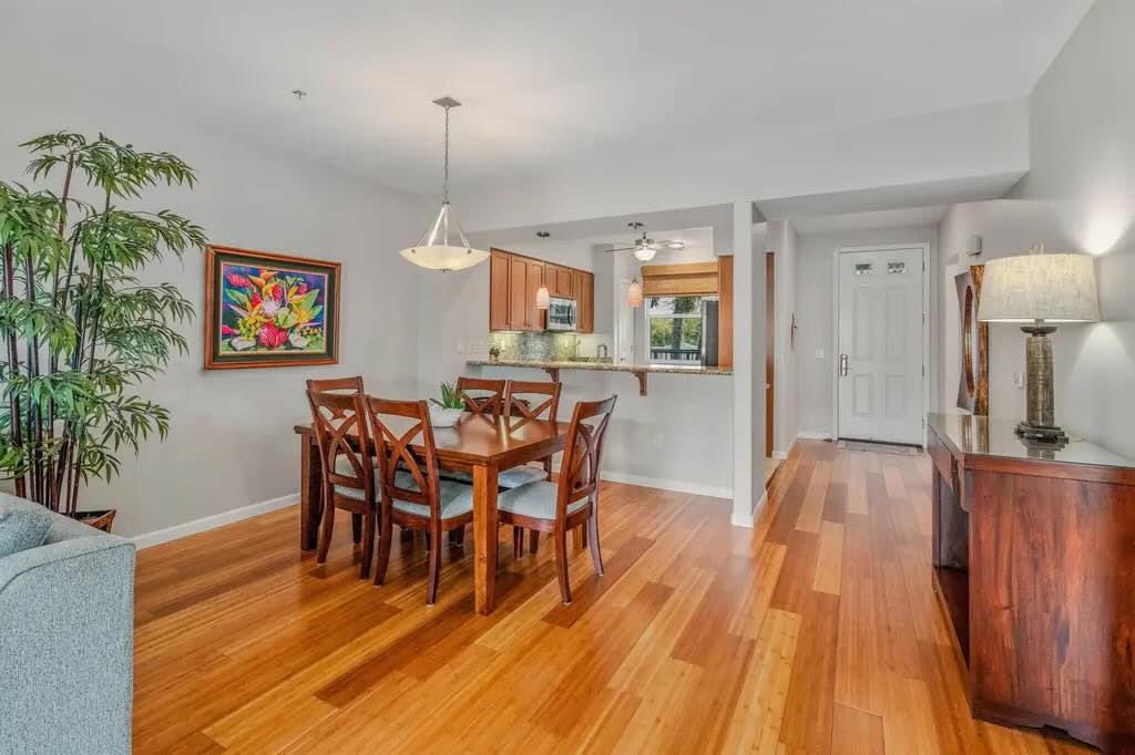 Furnished living room inside Ke Alii Ocean Villas K-202 in South Kihei