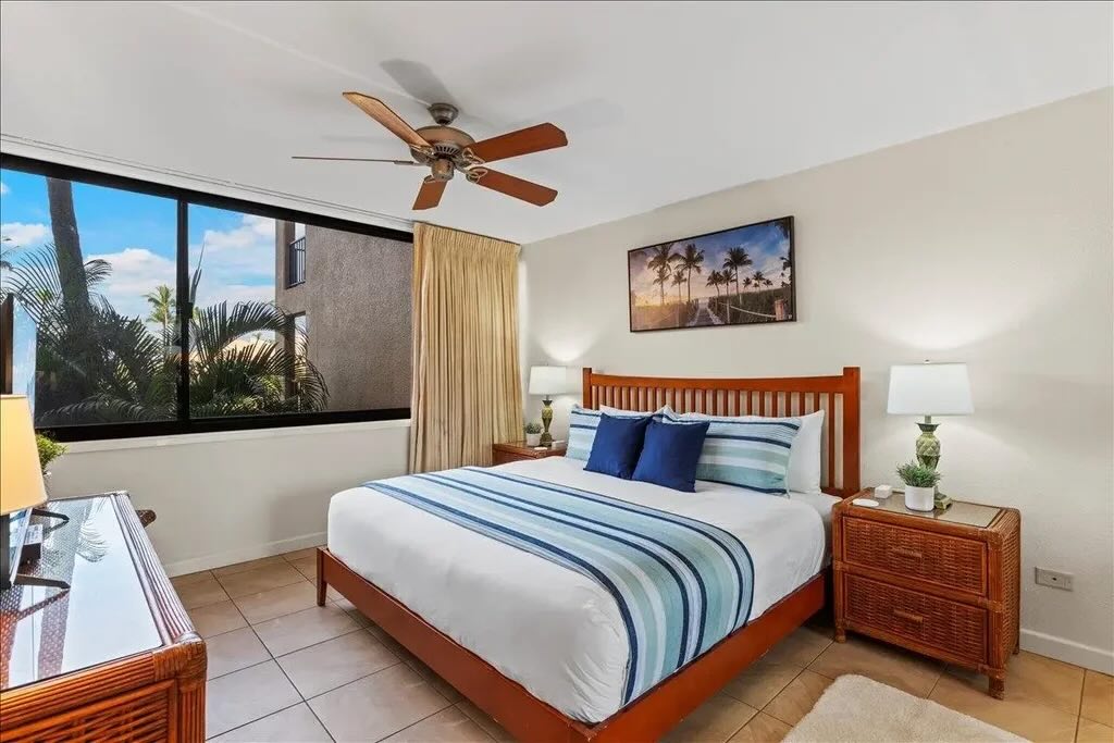 Resort-style swimming pool and tropical grounds at Kamaole Sands in South Kihei